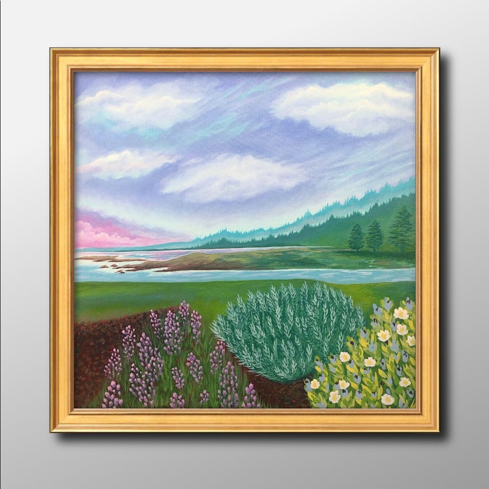 Original Acrylic Painting Seascape Landscape Art